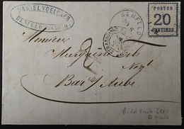 LETTRE FRANCE Alsace Lorraine Occupation N°6, 20c (variété 6PF1 Michel) Encoche Au Zero Obl Càd Allemand De Benfeld - Sonstige & Ohne Zuordnung