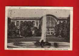 TORINO - GIARDINO E FACCIATA STAZIONE CENTRALE. Viaggiata  1928.   Vedi Descrizione. - Parks & Gardens