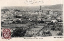 CPA  69   BRIGNAIS---VUE GENRALE---1907---TIMBRE TYPE BLANC N°108  Y ET T SEUL SUR LA CPA - Brignais