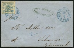 BRAUNSCHWEIG 2 BRIEF, 1864, 2 Sgr. Lebhaftpreußischblau, Kabinettbrief Von BRAUNSCHWEIG Mit Blauem K2 Nach Schweina, Sig - Brunswick