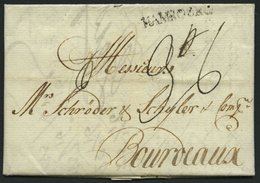 HAMBURG VORPHILA 1779, HAMBOURG, L1 Auf Brief Nach Bordeaux, Pracht - Prephilately