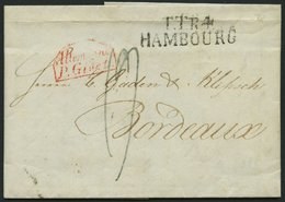 HAMBURG - THURN UND TAXISCHES O.P.A. 1829, TT.R.4 HAMBOURG, L2 Auf Brief Nach Bordeaux, Roter Segmentstempel ALLEMAGNE/P - Altri & Non Classificati