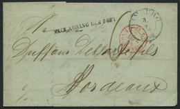 HAMBURG - THURN UND TAXISCHES O.P.A. 1850, HAMBURG Th.& T., K3 Auf Brief Nach Bordeaux, Forwarded-Letter Von Nottebohm & - Other & Unclassified