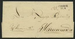 PREUSSEN CZERSK, L2 Auf Brief (1850) Nach Marienwerder, Pracht - Prephilately