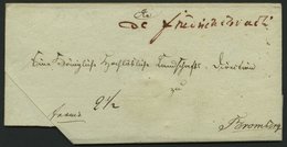 PREUSSEN De Friedrichsbruch, Handschriftlich In Rot Auf Briefhülle Nach Bromberg, Pracht - Prephilately