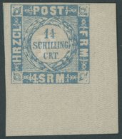 SCHLESWIG-HOLSTEIN 6 *, 1864, 11/4 S. Grauultramarin, Rechte Untere Allseits Breitrandige Bogenecke (unbedeutende Senkre - Schleswig-Holstein