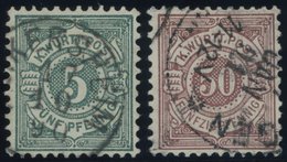 1890, 5 Pf. Schwarzblaugrün Und 50 Pf. Lebhaftbraunrot, 2 Prachtwerte, Gepr. Klinkhammer, Mi. 115.- -> Automatically Gen - Sonstige & Ohne Zuordnung