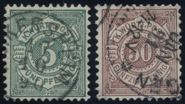 1890, 5 Pf. Schwarzblaugrün Und 50 Pf. Lebhaftbraunrot, 2 Prachtwerte, Gepr. Klinkhammer, Mi. 115.- -> Automatically Gen - Other & Unclassified