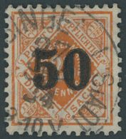 WÜRTTEMBERG 188 O, 1923, 50 Auf 25 Pf. Rotorange, Kleiner Stempeldurchschlag Sonst Pracht, Gepr. Infla, Mi. 1100.- - Otros & Sin Clasificación