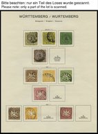 WÜRTTEMBERG O,* , Meist Gestempelte Saubere Sammlung Württemberg Bis 1920 Auf Schaubek Seiten Mit Guten Mittleren Werten - Altri & Non Classificati