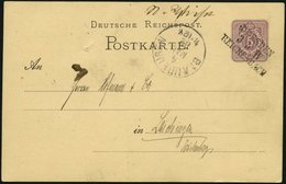 BAHNPOST DR P 10 BRIEF, Dresden-Reichenbach, L3 Und Handschriftlich NIEDERWIESA Auf 5 Pf. Ganzsachenkarte Von 1882, Fein - Maschinenstempel (EMA)