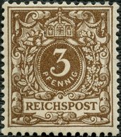 Dt. Reich 45a **, 1889, 3 Pf. Braun, Postfrisch, Pracht, Gepr. Zenker Und Fotoattest Jäschke-L., Mi. 400.- - Otros & Sin Clasificación