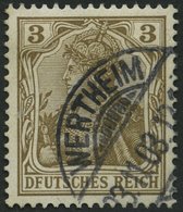 Dt. Reich 69I O, 1902, 3 Pf. Germania Mit Plattenfehler Erstes E In Deutsches Unten Ohne Querstrich, Pracht, Mi. 55.- - Sonstige & Ohne Zuordnung