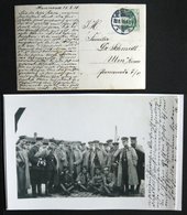 1910, 5 Pf. Grün Auf Eigenhändiger Fotokarte Von Hermann Köhl, Deutscher Flugpionier Und WK1-Kampfflieger, Im Kreise Von - Autres & Non Classés