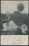 1907, 5 Pf. Grün, 2x Auf Gruß Aus... Karte Zoologischer Garten Frankfurt Mit Portrait Der Berufsschifferin Kätchen Paulu - Autres & Non Classés