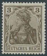 Dt. Reich 84IIb **, 1918, 3 Pf. Schwärzlichbraun Kriegsdruck, Postfrisch, Pracht, Gepr. Zenker, Mi. 70.- - Autres & Non Classés