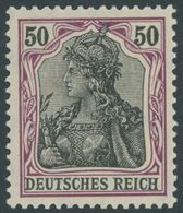 Dt. Reich 91IIy **, 1915, 50 Pf. Graulila/schwarz Auf Orangeweiß Kriegsdruck, Postfrisch, Pracht, Gepr. Dr. Hochstädter, - Other & Unclassified