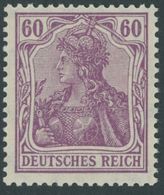 Dt. Reich 92IIc **, 1916, 60 Pf. Braunpurpur Kriegsdruck, Postfrisch, Pracht, Gepr. Jäschke, Mi. 100.- - Otros & Sin Clasificación