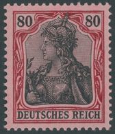 Dt. Reich 93IIa **, 1918, 80 Pf. Karminrot/rotschwarz Auf Hellrosa Kriegsdruck, Postfrisch, Pracht, Gepr. Dr. Hochstädte - Sonstige & Ohne Zuordnung