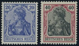 Dt. Reich 97IIa,90IIa **, 1915/6, 5 M. Kriegsdruck, Gezähnt A Und 40 Pf. Dunkelrötlichkarmin/schwarz, Postfrisch, 2 Prac - Other & Unclassified