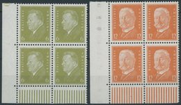 Dt. Reich 465/6 VB **, 1932, Reichspräsidenten In Linken Unteren Eckrandviererblocks, Postfrisch, Pracht, Mi. (120.-) - Sonstige & Ohne Zuordnung