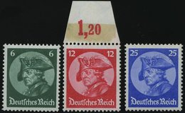 Dt. Reich 479-81 **, 1933, Friedrich Der Große, Normale Zähnung, Prachtsatz, Mi. 320.- - Autres & Non Classés