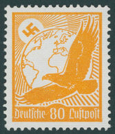 Dt. Reich 536y **, 1934, 80 Pf. Flugpost, Waagerechte Gummiriffelung, Postfrisch, Pracht, Mi. 75.- - Autres & Non Classés