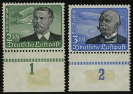 Dt. Reich 538/9x **, 1934, 2 RM Lilienthal Und 3 RM Graf Zeppelin, 2 Prachtwerte, Gepr. Schlegel, Mi. 330.- - Autres & Non Classés