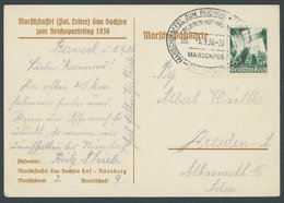 1936, 6 Pf. Nürnberger Parteitag Auf Ansichtskarte Marschstaffel Hof-München Mit Sonderstempel Dto., Pracht -> Automatic - Autres & Non Classés