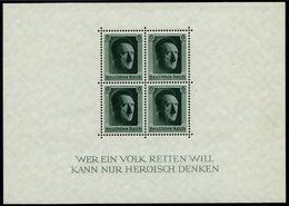 Dt. Reich Bl. 7 **, 1937, Block Hitler, Pracht, Mi. 70.- - Autres & Non Classés