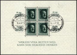 Dt. Reich Bl. 9 O, 1937, Block Kulturspende, Sonderstempel, Pracht, Mi. 90.- - Altri & Non Classificati