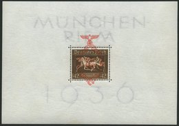 Dt. Reich Bl. 10 **, 1937, Block München-Riem, Herstellungsbedingter Kleiner Gummiknitter Im Rand, Pracht, Mi. 180.- - Autres & Non Classés