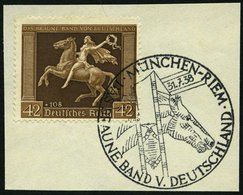 Dt. Reich 671y BrfStk, 1938, 42 Pf. Braunes Band, Waagerechte Gummiriffelung, Sonderstempel, Prachtbriefstück, Mi. (60.- - Sonstige & Ohne Zuordnung