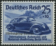 Dt. Reich 697 **, 1939, 25 Pf. Nürburgring-Rennen, Pracht, Mi. 95.- - Altri & Non Classificati