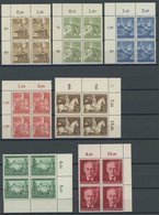 Dt. Reich 850-61 VB **, 1943, 6 Postfrische Sätze In Eckrandviererblocks, Pracht - Altri & Non Classificati