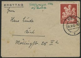 Dt. Reich 859 BRIEF, 1943, 12 Pf. W.H.W Auf FDC, Feinst (Marke Leimfleckig) - Altri & Non Classificati