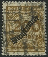 DIENSTMARKEN D 83a O, 1923, 200 Mio. M. Ockerbraun, Feinst (rechts Nachgezähnt), Gepr. Peschl, Mi. 200.- - Dienstzegels