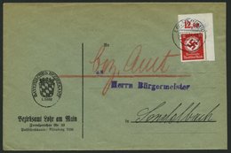 DIENSTMARKEN D 138aP BRIEF, 1934, 12 Pf. Schwarzrosa, Mit Wz., Plattendruck, Aus Der Rechten Oberen Bogenecke, Nicht Dur - Dienstzegels