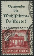 ZUSAMMENDRUCKE S 84 O, 1930, Nothilfe A1.3 + 15, Feinst (leichte Knitterspuren), Mi. 150.- - Zusammendrucke