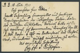 1910, Eigenhändige Zeilen Von Freiherr Von Richthofen An Den Stadtrat Rössler, 5 Pf. Germania Orts-Ganzsachenkarte, Etwa - Sonstige & Ohne Zuordnung