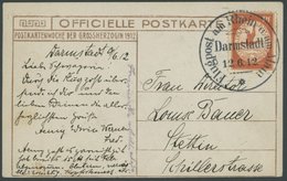 1912, 10 Pf. Flp. Am Rhein Und Main Auf Flugpostkarte Ohne Nachporto, Sonderstempel Darmstadt 12.6.12, Prachtkarte -> Au - Zeppelins