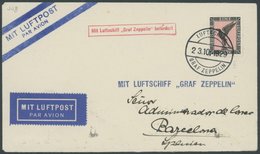 1929, Spanienfahrt, Bordpost, Brief Feinst -> Automatically Generated Translation: 1929, "Spain Trip", Board Mail, Cover - Zeppelines