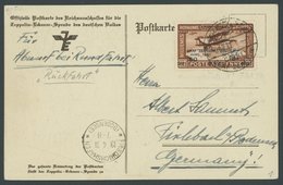 1931, Ägyptenfahrt, ägyptische Post, Postsonderstempel Kairo, Sondermarke Zu 50 Mm. Mit Plattenfehler Kurze 1, Rückfahrt - Zeppelins