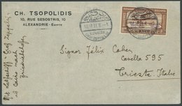 1931, Ägyptenfahrt, ägyptische Post, Postsonderstempel Alexandria, Sondermarke Zu 100 Mm. Auf Brief Nach Triest, Feinst, - Zeppelins