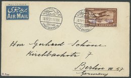 1931, Ägyptenfahrt, ägyptische Post, Postsonderstempel Port Said, Sondermarke Zu 100 Mm. Auf Brief Der Rückfahrt, Pracht - Zeppelines