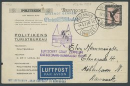 1931, Ostseejahr-Rundfahrt, Auflieferung Kopenhagen, Private Vordruck-Postkarte Der Zeitung POLOTIKENS, Pracht -> Automa - Zeppelins