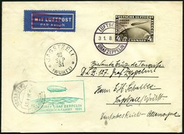 ZEPPELINPOST 124Ab BRIEF, 1931, 1. Südamerikafahrt, Abwurf Kap Verde, Bordpost, Frankiert Mit 4 RM Polarfahrt!, Minimal  - Zeppeline