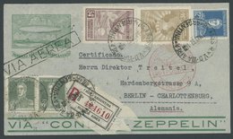 1932, 3. Südamerikafahrt, Argent. Post, Ohne Bestätigungsstempel, Einschreibbrief, Pracht -> Automatically Generated Tra - Zeppelin