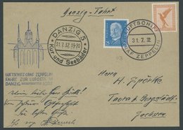 1932, LUPOSTA-Fahrt, Bordpost, Stempel Mit Runder 3, Prachtkarte -> Automatically Generated Translation: 1932, "LUPOSTA- - Zeppeline