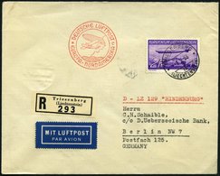 ZEPPELINPOST 408B BRIEF, 1936, 1. Nordamerikafahrt, Liechtenstein Post, Frankiert Mit Zeppelinmarke Zu 2 Fr., Einschreib - Zeppelin